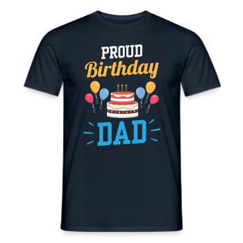 Stolzer Geburtstagspapa Papi Vater Geburtstag - Männer T-Shirt - Navy - Vorne - AI Model Male 178 light (178cm)