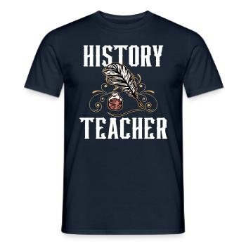 History teacher, teacher, history, historian - Men's T-Shirt - navy - Front - AI Model Male 178 light (178cm)