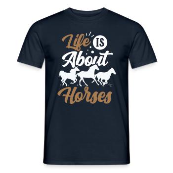 Das Leben Besteht Aus Pferden Pferd Reiten - Männer T-Shirt - Navy - Vorne - AI Model Male 178 light (178cm)
