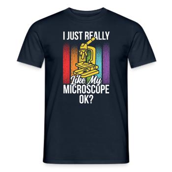 J’aime vraiment mon microscope Microscope - T-shirt homme - marine - Devant - AI Model Male 178 light (178cm)