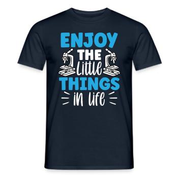 Enjoy the little things in life Microscope - Men's T-Shirt - navy - Front - AI Model Male 178 light (178cm)
