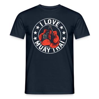 J’adore les arts martiaux des combattants de combat Muay Thai - T-shirt homme - marine - Devant - AI Model Male 178 light (178cm)