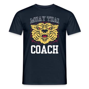 Muay Thai Trainer Arts Martiaux Combat de combattant - T-shirt homme - marine - Devant - AI Model Male 178 light (178cm)