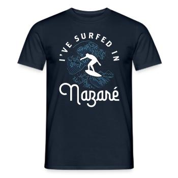 J’ai surfé à Nazaré Surfer Surfer Surfing - T-shirt homme - marine - Devant - AI Model Male 178 light (178cm)