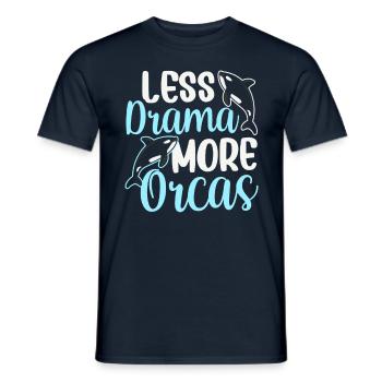 Moins de drame Plus d’orques Mer Protéger la baleine Orque - T-shirt homme - marine - Devant - AI Model Male 178 light (178cm)