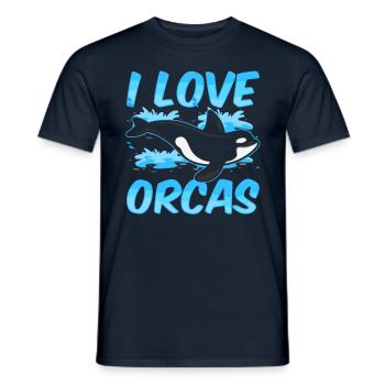 J’aime les orques baleine de mer Orca Protect - T-shirt homme - marine - Devant - AI Model Male 178 light (178cm)