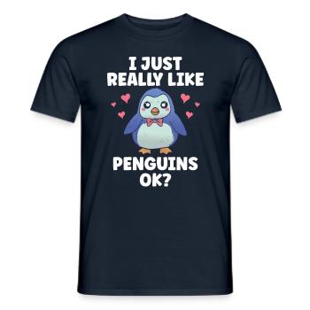J’aime juste les pingouins très animal pingouin mignon - T-shirt homme - marine - Devant - AI Model Male 178 light (178cm)