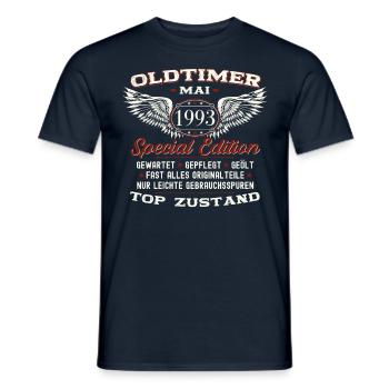 30. Geburtstag Mann Oldtimer Mai Jahrgang 1993 - Männer T-Shirt - Navy - Vorne - AI Model Male 178 light (178cm)