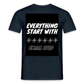 Everything start with Small Step - Männer T-Shirt - Navy - Vorne - AI Model Male 178 light (178cm)
