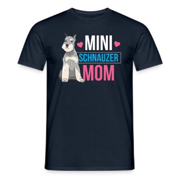 Schnauzer miniature Maman Fille Schnauzers Chien - T-shirt homme - marine - Devant - AI Model Male 178 light (178cm)