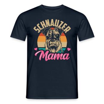 Schnauzer Mama Haustier Hund Schnauzers Sprüche - Männer T-Shirt - Navy - Vorne - AI Model Male 178 light (178cm)