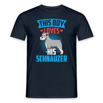 Ce garçon aime ses Schnauzer Schnauzers - T-shirt homme - marine - Devant - AI Model Male 178 light (178cm)