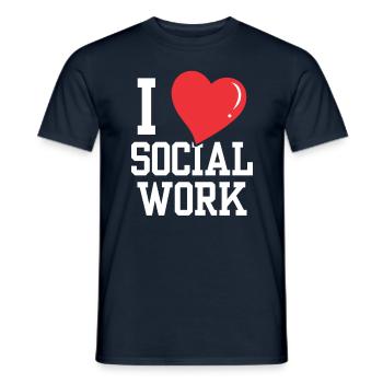Ich Liebe Sozialarbeit Ausbildung Sozialarbeiter - Männer T-Shirt - Navy - Vorne - AI Model Male 178 light (178cm)