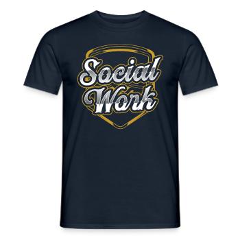 Travail social Profession Travailleur social Travail social - T-shirt homme - marine - Devant - AI Model Male 178 light (178cm)