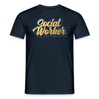 Profession de travailleur social Travailleur social Travail social - T-shirt homme - marine - Devant - AI Model Male 178 light (178cm)