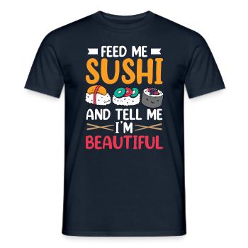 Nourrir des sushis et me dire que je suis belle - T-shirt homme - marine - Devant - AI Model Male 178 light (178cm)