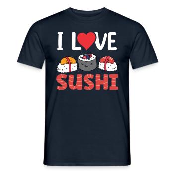 J’aime les dictons d’amateurs de sushi - T-shirt homme - marine - Devant - AI Model Male 178 light (178cm)