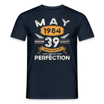 39e anniversaire Homme May né en 1984 Légendaire - T-shirt homme - marine - Devant - AI Model Male 178 light (178cm)