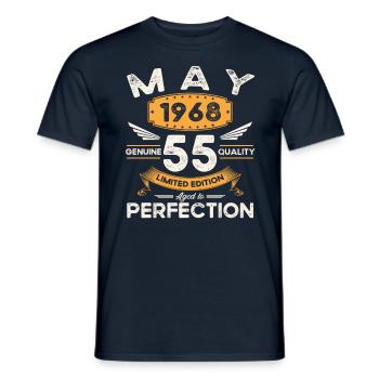 55e anniversaire Homme May né en 1968 Légendaire - T-shirt homme - marine - Devant - AI Model Male 178 light (178cm)