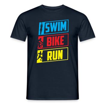 Swim Bike Run Triathlon Triathlet Triathletin - Männer T-Shirt - Navy - Vorne - AI Model Male 178 light (178cm)