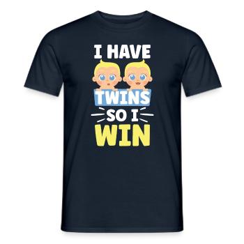 Ich Habe Zwillinge Also Gewinne Ich Zwilling - Männer T-Shirt - Navy - Vorne - AI Model Male 178 light (178cm)