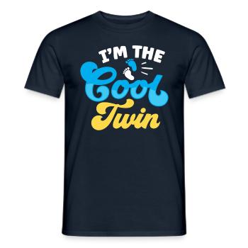 I'm the cool twin humor twins funny - Men's T-Shirt - navy - Front - AI Model Male 178 light (178cm)
