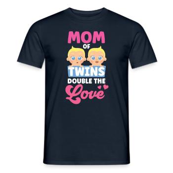 Mutter Von Zwillingen Doppelte Liebe Zwilling - Männer T-Shirt - Navy - Vorne - AI Model Male 178 light (178cm)