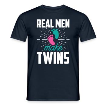 De vrais hommes font de l’humour des Gémeaux un jumeau - T-shirt homme - marine - Devant - AI Model Male 178 light (178cm)