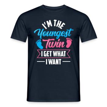 Bin Der Jüngste Zwilling Ich Bekomme Was Ich Will - Männer T-Shirt - Navy - Vorne - AI Model Male 178 light (178cm)
