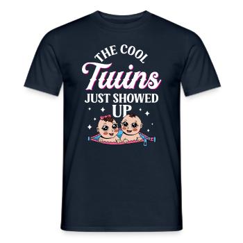 The cool twins have just surfaced humor - Men's T-Shirt - navy - Front - AI Model Male 178 light (178cm)