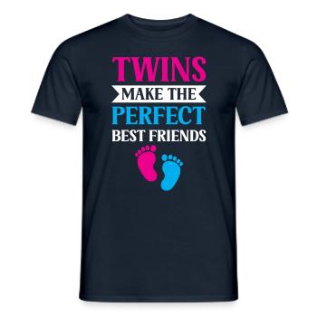Les Gémeaux sont les meilleurs amis de l’humour - T-shirt homme - marine - Devant - AI Model Male 178 light (178cm)