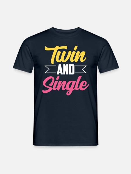 Zwilling Und Einzel Sarkastisch Humor Zwillinge - Männer T-Shirt - Navy