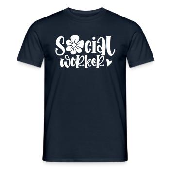 Travailleur social Travailleur social Profession de travailleur social - T-shirt homme - marine - Devant - AI Model Male 178 light (178cm)
