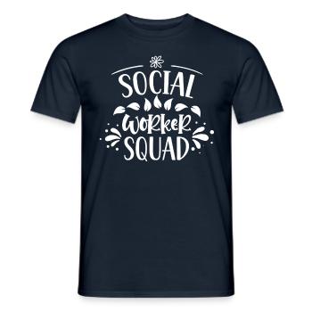 Équipe de travailleurs sociaux Formation Travailleur social - T-shirt homme - marine - Devant - AI Model Male 178 light (178cm)