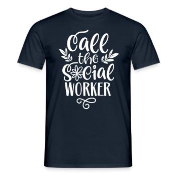 Call the Social Worker Profession Social Worker - Men's T-Shirt - navy - Front - AI Model Male 178 light (178cm)