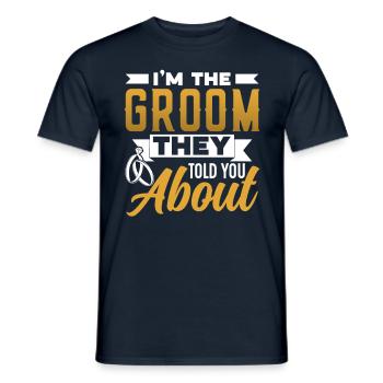Je suis l’époux dont ils vous ont parlé - T-shirt homme - marine - Devant - AI Model Male 178 light (178cm)