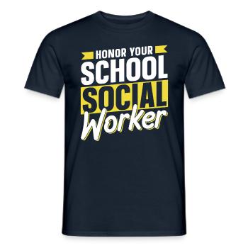Honorez votre travailleur social scolaire Travail social scolaire - T-shirt homme - marine - Devant - AI Model Male 178 light (178cm)