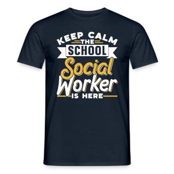 Keeping calm The school social worker is a profession - Men's T-Shirt - navy - Front - AI Model Male 178 light (178cm)