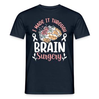 I have survived brain surgery - Men's T-Shirt - navy - Front - AI Model Male 178 light (178cm)