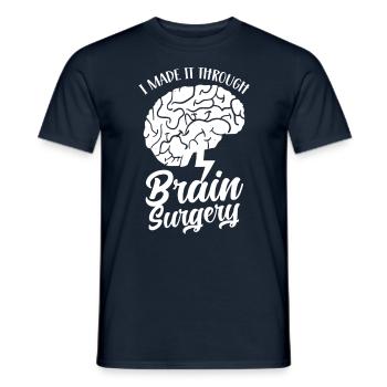 I have survived brain surgery - Men's T-Shirt - navy - Front - AI Model Male 178 light (178cm)