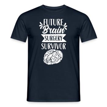 Future survivor of brain surgery brain - Men's T-Shirt - navy - Front - AI Model Male 178 light (178cm)