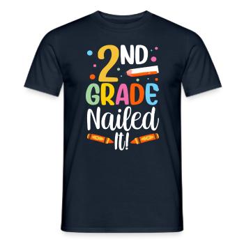 Second Grade Bull's Eye Second Grader Teacher - Men's T-Shirt - navy - Front - AI Model Male 178 light (178cm)