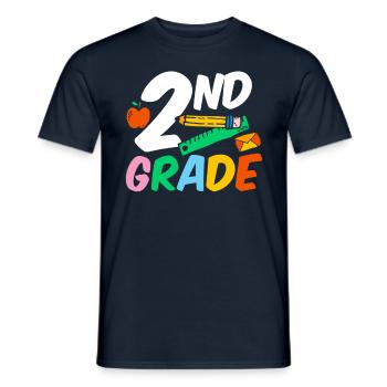 Second Grade Second Grader Teacher Student School - Men's T-Shirt - navy - Front - AI Model Male 178 light (178cm)