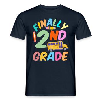 Finally Second Grade Teacher School Second Grader - Men's T-Shirt - navy - Front - AI Model Male 178 light (178cm)