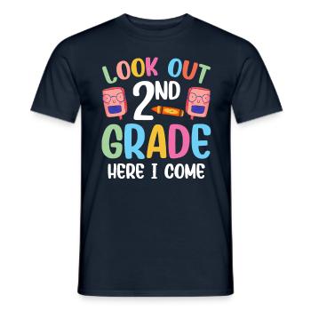 Attention second grade, I'm coming second graders - Men's T-Shirt - navy - Front - AI Model Male 178 light (178cm)