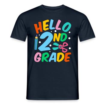 Bonjour 2e année deuxième année deuxième année - T-shirt homme - marine - Devant - AI Model Male 178 light (178cm)