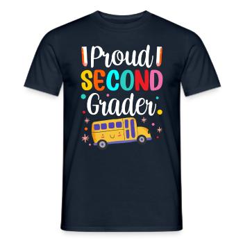 Proud Second Grader Teacher School Second Grade - Men's T-Shirt - navy - Front - AI Model Male 178 light (178cm)