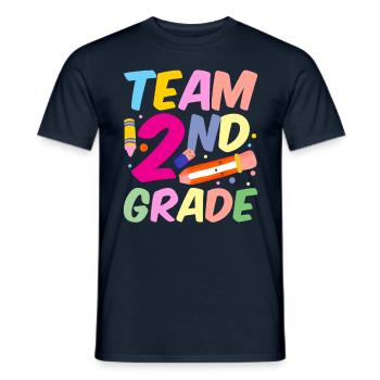 Team Second Grade Teacher Second Grader School - Men's T-Shirt - navy - Front - AI Model Male 178 light (178cm)