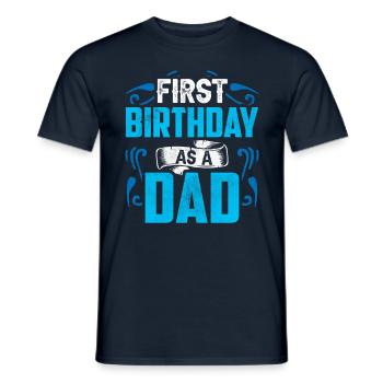 Premier anniversaire Comme papa enceinte Dictons Humour - T-shirt homme - marine - Devant - AI Model Male 178 light (178cm)