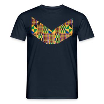 wax motif afro - T-shirt homme - marine - Devant - AI Model Male 178 light (178cm)